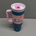 Owala Stainless Steel Triple Layer Insulated Travel Tumbler with Spill Resistant Lid, Straw, and Carry Handle, BPA Free, 40 oz, Dusty Pink