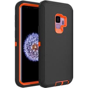 Case for Galaxy S9, Heavy-Duty Tough Rugged Shockproof Drop Protective Cover Cases for Samsung Galaxy S9, Black/Orange Case for Galaxy S9, Heavy-Duty Tough Rugged Shockproof Drop Protective Cover Cases for Samsung Galaxy S9, Black/Orange