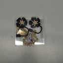 Straw Covers for Stanley Cup Accessories: Black Decorations for Stanley 30 oz & 40 oz Tumbler with Handle, Bling Letter Charms and Flower Silicone Straw Cap Topper, Trendy Stuff for Teen Girls & Women