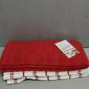 KitchenAid Albany Kitchen Towel 4-Pack Set, Passion Red/White, 16"x26"