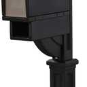 Step2 Mailmaster Hudson Mailbox & Post, Weather Resistant, Large Outdoor Mailboxes, Made of Durable Plastic, Easy to Install, Flag Included, Black