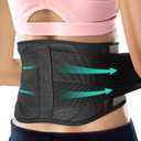 AllyFlex Sports Lightweight Back Brace for Men & Women Under Uniform, Dual Medical 3D Lumbar Pads for Lower Back Pain Relief, Breathable Mesh with Adjustable Stapes for Back Stress - XS/S