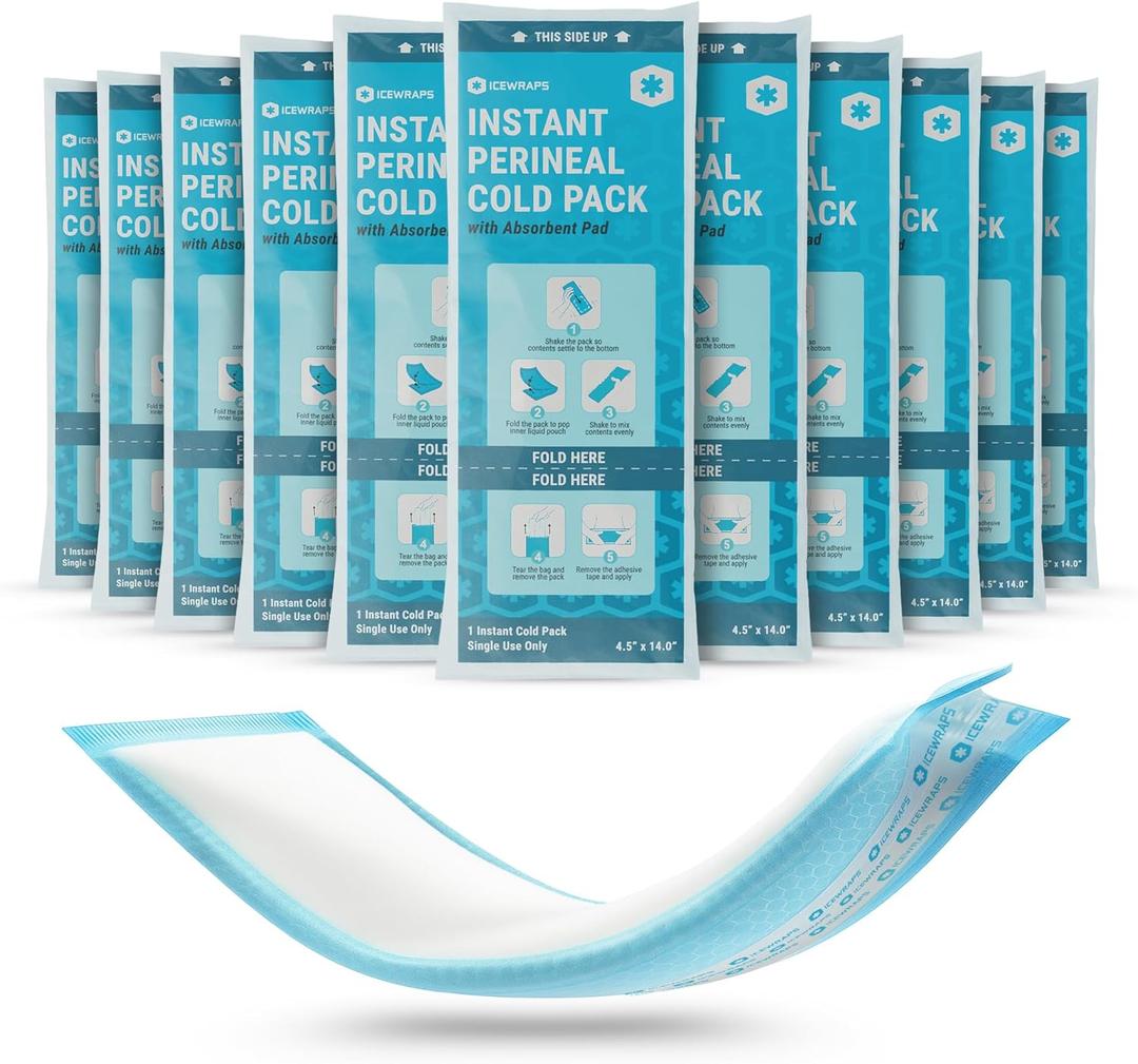 ICEWRAPS Instant Postpartum Cold Pads for Women After Birth  Ice Packs for Postpartum Care, Easy to Activate (Squeeze to Use) Stays Cold up to 20 Min, 12 Pack, Disposable Pads  FSA-HSA Eligible