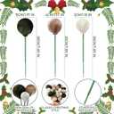 36 Pcs Neutral Christmas Tree Picks Velvet Ball Spheres 7.9 Inch Christmas Tree Picks Ball Ornaments DIY Crafts for Xmas Vase Fillers Wreath Home Office Party Decor(Brown,Beige,Green)