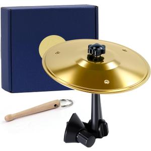 MerriVibe Car Cymbal Air VentMini Cymbal Drum Toy for Dashboard, Clip-On Dashboard Drum for Crisp Sound, Funny Stress Relief Gift for Drivers, Road Trips & Music LoversGolden