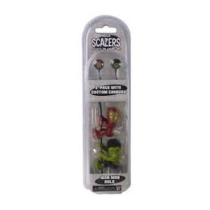 NECA Scalers - 2" Characters - "Iron Man" And "Hulk" Toy Figures 2 Pack With Custom Earbuds