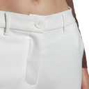 SANDY & SID Cropped Pants for Women Petite Small Size Mid Waist Slim Fit Work Pants Stretch Trousers Slack Casual Office Wear (White, S)