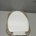Mayfair Ashton Easy to Clean Single Hinge Toilet Seat, Modern Slow Close Wood Toilet Seat, Made in USA, Elongated, White
