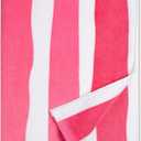 cabanana Large Beach Towel Oversized - Cotton Velour 35 x 70 Inch Pink Striped Terry Pool Towel, Cabana Soft Swimming Towel for Adults Women Men (Pink)