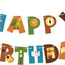 Camping Happy Birthday Banner Sign Camping Birthday Party Decorations Camping Birthday Party Supplies for Outdoor Hiking Camping Decorations Summer Camp Adventure Garland Banner