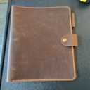 Personalized Simple A5 leather ring binder notebook cover/distressed leather refillable refill journal diary - NBA505S