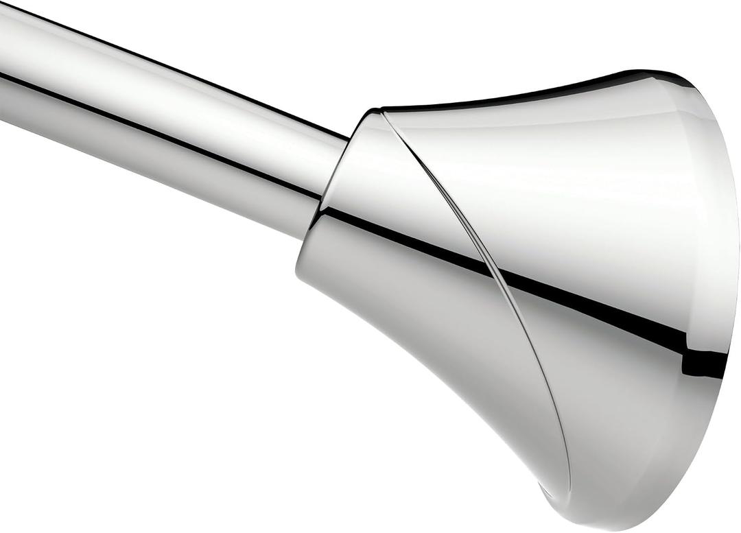 Moen Curved Adjustable Spring Tension No Drill Shower Curtain Rod for Bathroom, Chrome Finish, CSR2172CH