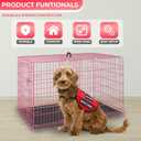 FDW Dog Crate Dog Kennel Cage with Double Door,36 inch Folding Metal Wire Dog Cage with Removable Tray&Divider Panel,Pet Crate for Medium Dogs,Pink
