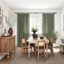 Olive Green Linen Curtains 84 inch Length 2 Panels Set Modern Farmhouse Living Room Drapes Light Filtering Rod Pocket Back Tab Filtering Privacy Semi Sheer Curtain 84 inches Long