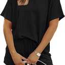 LILLUSORY Womens 2 Piece Short Set Summer Lounge 2026 Travel Vacation Beach Cruise Matching Outfit Ribbed Loungewear S