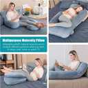 Cute Castle Pregnancy Pillows, Soft U-Shape Maternity Pillow with Removable Cover - Full Body Pillows for Adults Sleeping - Pregnancy Must Haves - Jumbo 57 Inch - Grey