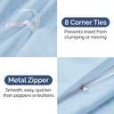 Duvet Cover Cal King Size Set - Extra Soft Cal King Duvet Cover 104" x 98" with 2 Pillow Shams - Hotel Luxury, Easy Care & Fade Free w/ Zipper Closures & Ties - Comfy, Cozy & Breathable (Light Blue)