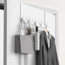 KitchLife Over The Door Hooks Hanger with Extended Arms for Easy Use by Women, Fits 1 3/4" Doors, L18U - Bathroom Accessories and Towel Rack Organization - 1 Pack, White