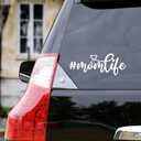 2X Mom Life Car Decal, Rearview Mirror Sticker, Car Stickers and Decals for Women, Cute Car Stickers, Mirror Decals, Mothers Day Gifts for Her (Mom Life Car Window)