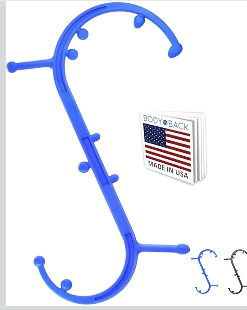 Cubetoou Back and Neck Massager for Pain Relief Deep Tissue, Upgraded Full Body Trigger Point Cane Massage Tools, Massage Stick Pressure Point Hook, Muscle Knot Remover Tool (Blue)