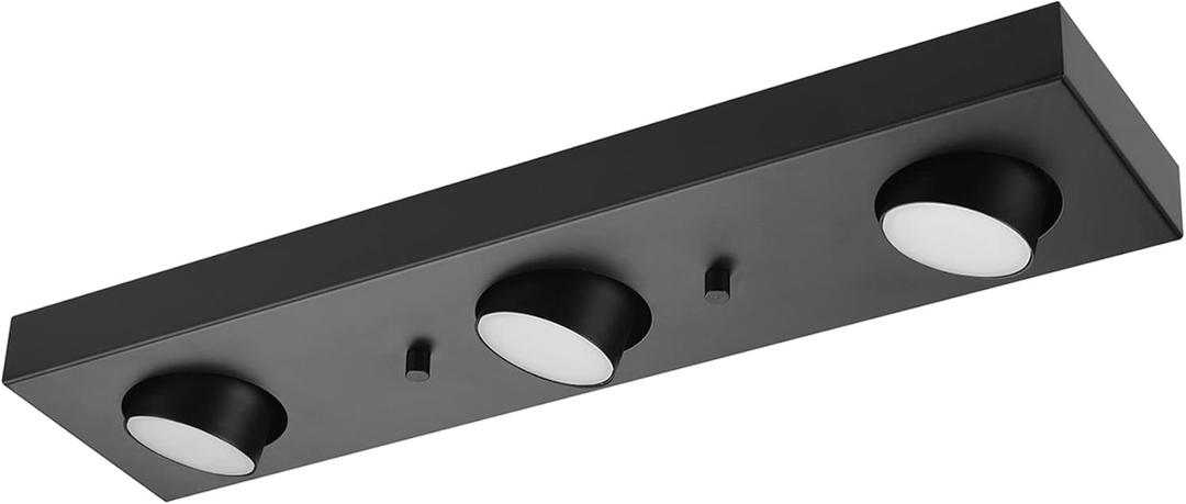Globe Electric 3-Light Integrated LED Track Lighting, Matte Black, Adjustable Heads, Dimmable, 59941