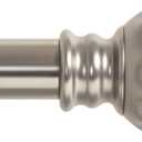 Ivilon Curtain Rod with Ball Finials - 1 inch Pole. 28 to 48 Inch. Satin Nickel