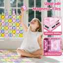 Magnetic Tiles for Kids Ages 4-8, Holiday Building Set with Diamond Surface & Metal Storage Box, 60PCS STEM Learning Toys, Educational Building Gifts for 3-8 Year Olds