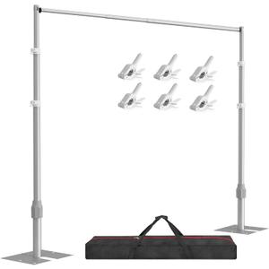 EMART Backdrop Stand Heavy Duty, 10x10Ft Adjustable Pipe and Drape Backdrop Stand Kit, Photo Booth Background Frame with Foldable Metal Base for Wedding Photography Birthday Party Decoration