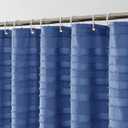 2 x Aiyufeng Royal Blue Extra Long Shower Curtains - Classic Tufted Stripe Minimalist Boho Fabric Shower Curtain for Bathroom, Modern Farmhouse Textured Cloth Shower Curtain, 72" Wx96 L Inches
