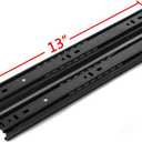 A Pair of Black Metal Quiet Ball Bearing Full Extension 3 Section Drawer Slide, Side Mount