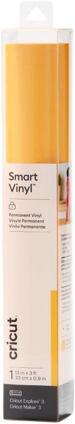 Cricut Smart Permanent Vinyl, Maize Yellow - 3ft Roll (13'x36') Adhesive Craft Vinyl - Matless Cutting for cuts up to 12ft with Maker 3 / Explore 3 Machines