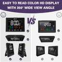 Geevon Digital Atomic Alarm Clocks for Bedrooms with 2 USB Ports, Color VA Display Atomic Clock with Indoor Temperature and Humidity, DST, Calendar, and Moon Phases for Seniors Elderly
