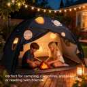 Tiny Land Space Galaxy Bed Tent for Kids Sleep Bed Canopy with 9 Planets Design, Easy-to-Install Indoor Kids Play Tent, Imaginative Playhouse, Ideal Gift for Boys & Girls 77" x 40" x 46"