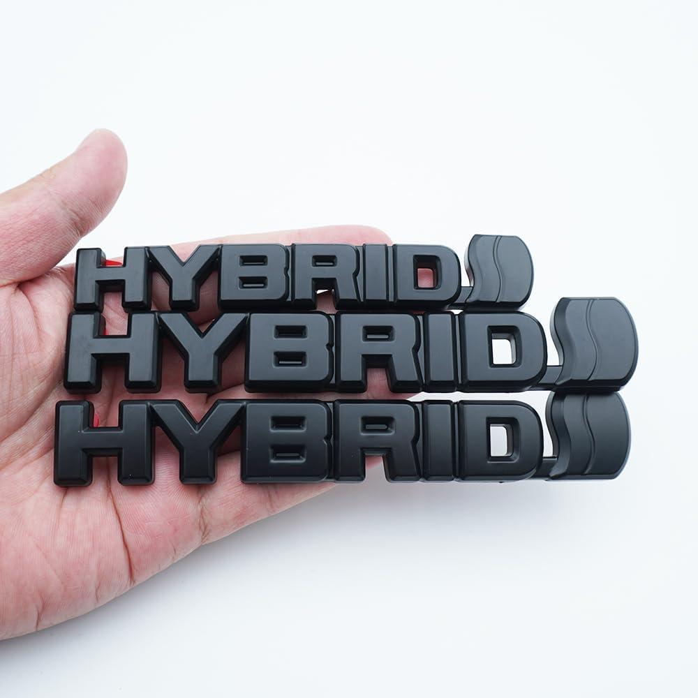 3PC Kits 2019-2023 Hybrid Emblem Overlay 3D Blackout Badge Replacement for RAV4 (Matte Black)