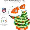 NFL Cleveland Browns Ceramic Christmas Trees That Light Up | 8" LED Vintage Christmas Tree | Officially Licensed Team Logo | Tabletop Decorations for Home