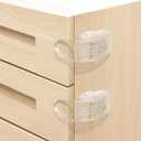 6-Pack Baby Proofing Lock For Drawer, Maveek Child Proof Locks For Corner Drawer Thinner Door Cabinet Kitchen Cupboard Dresser Fridge, Childproof Furniture Latch For 0-12 Month Infant (6 Clear)