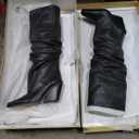 Michael Kors women's Noemie Heeled Boot (8, Black/Distressed Leather)