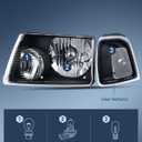 Nilight Headlight Assembly for 2001 2002 2003 2004 2005 2006 2007 2008 2009 2010 2011 Ford Ranger Replacement Headlamp Black Housing Clear Reflector