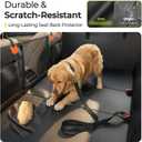 Back Seat Extender for Dogs, Hard Bottom Dog Car Seat Cover for Back Seat, Upgraded Waterproof PU Leather, Easy to Clean, Anti-Scratch & Durable Dog Hammock for Car and SUV, Holds 400lbs, Black