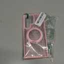 Compatible with Samsung Galaxy S22 & S23 Ultra Case with 360Rotatable Magnetic Ring Stand Compatible with Mag-Safe Military Protection Shockproof Translucent Phone Case,Pink