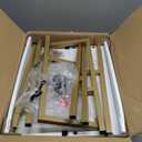 Ladder Shelf 4 Tiers Metal Industrial Bookshelf,White Marble Wood Tall Open Storage Rack and Display Shelves,Wall Mount Wide Book Case for Home Office Bedroom,Small (1 PC 15.7IN)