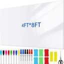 SATINIOR Dry Erase Wallpaper White Board Stickers Dry Erase Peel and Stick Wallpaper Board with 17 Dry Erase Markers 6 Erase 2 Wallpaper Smoothing Tool 1 Scissor for Office(4 x 8 ft)
