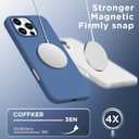 Magnetic for iPhone 16 Pro Case, Compatible with Magsafe, Suction Cup Phone Mount, 2 Screen Protectors - Camera Protector, Silicone Shockproof Protective Phone Cover 6.3", Azure Blue