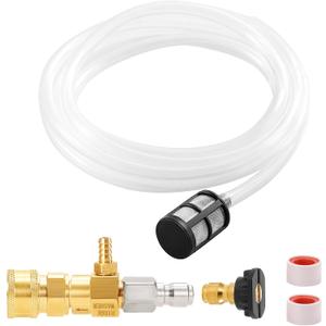 RIDGE WASHER Downstream Injector for Pressure Washer, Chemical Power Washer Injector kit, 10 Feet Soap Tubing with High Pressures Soap Injectors, 3/8 Quick Connect, 3-5 GPM