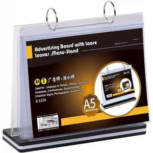 A5 multi-page flip display card label display stand detachable label business menu holder,T-shaped double sided