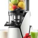 EanOruus Juicer Machines, 3-in-1 Cold Press Juicer with 6.5" Extra Large Chute, 100oz Large Capacity, AC Motor, Makes Juice, Nut Milk & Sorbet, Bright White