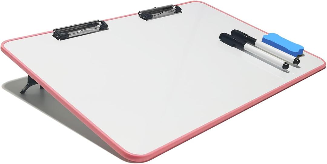 Slant Board for Writing 18" x 12" Magnetic Dry Erase White Board Workstation, 10-15 Adjustable Working Surface for Optimal Writing and Reading, Slant Board for Students & Teachers (Pink)