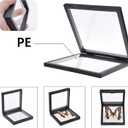 Eco-Fused 3D Transparent Floating Frame - Set of 5 - Suspension Display Case for Collectibles, Memorabilia, Decorations - Holders for Coins, Jewellery, Medals, Gemstones (Multicolored) (5 pack - Multicolors (Black, Red, White), Mulicolor)