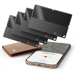 2025 [Apple MFi Certified] (iOS Only) Bluetooth Tracker Smart Card for Apple Find My iPhone Wallet GPS Tracker, 5-10 Years Staying Power, Keys Finder and Item Locator for Keys, Bags, Passport (4 Pack)