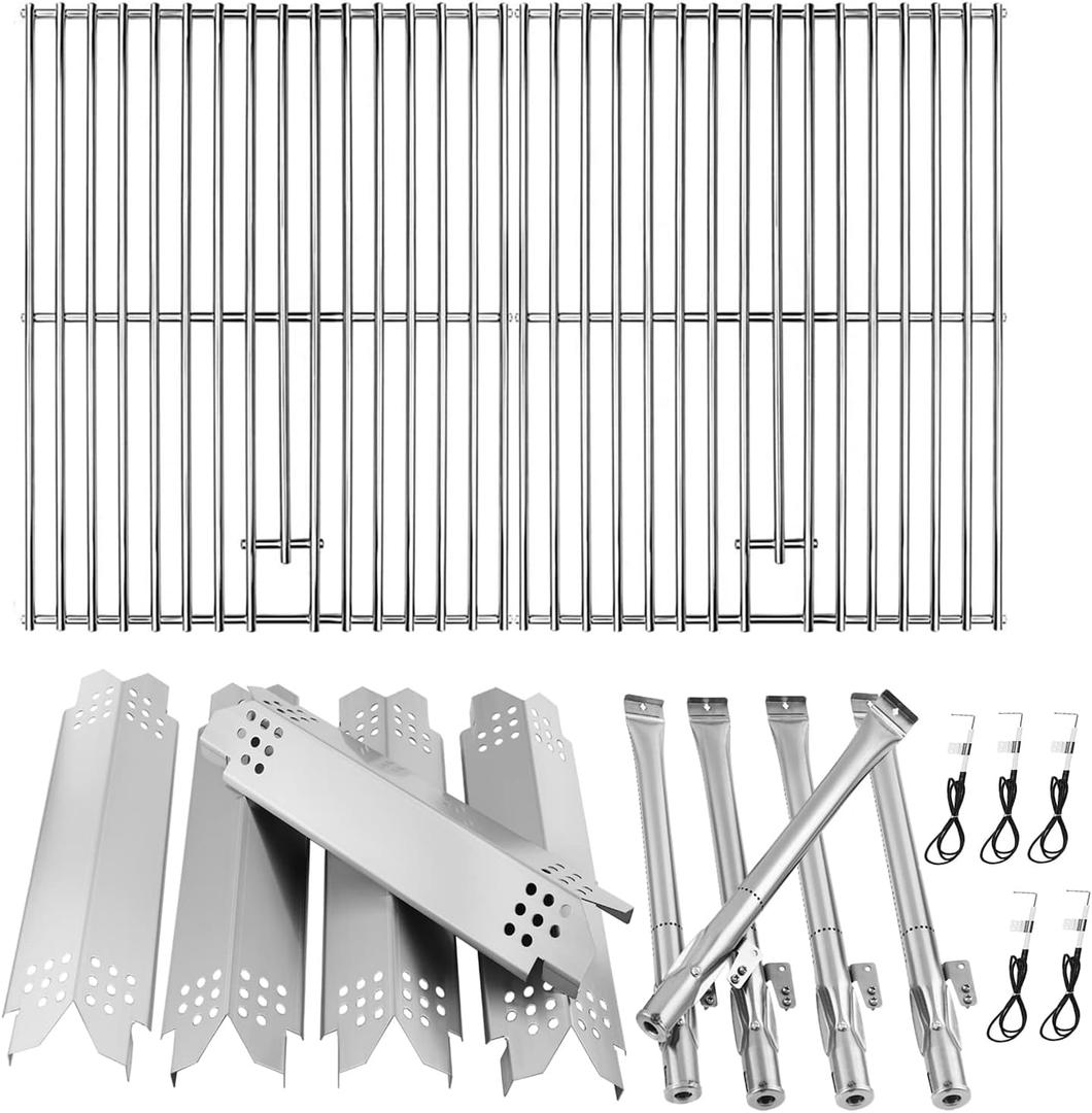 Replacement Parts Kit for Nexgrill 5-Burner 720-0888 720-0888N 720-0888A, 4-Burner 720-0830 720-0830H 720-0830A, Cooking Grate, Heat Shield and Burner Kit for Nexgrill